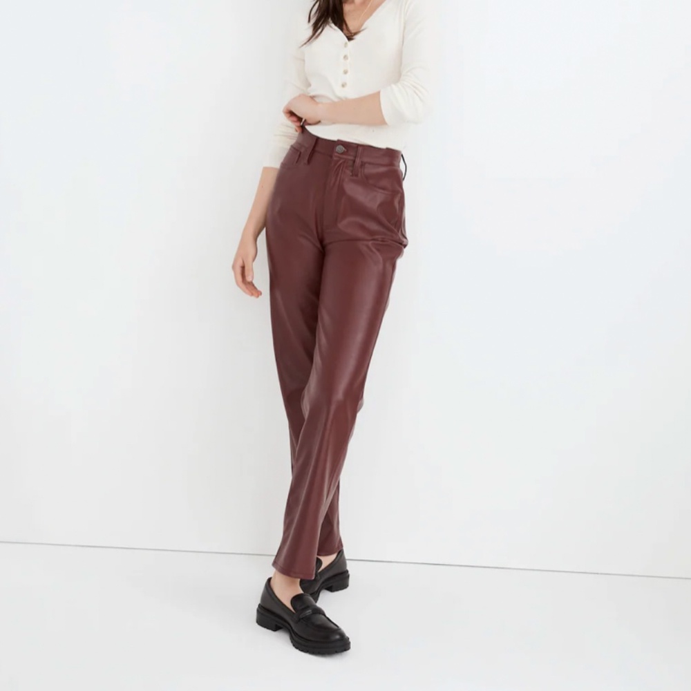 The Petite Perfect Vintage Straight Jean: Faux Leather Edition